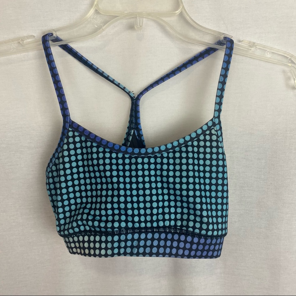 Lululemon y sports bra teal polka dot